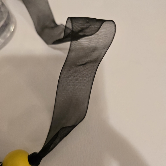 HANDCRAFTED Upcycled Black & Yellow Butterfly Necklace Choker HANDMADE Jewelry - Picture 6 of 14